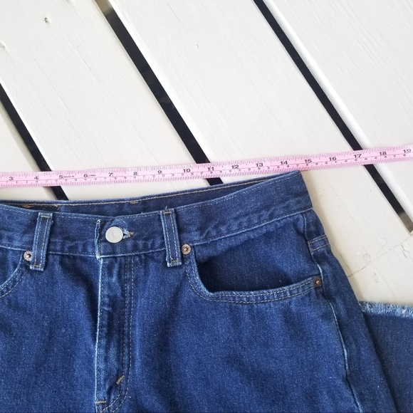 LEVI 577 frayed hem sz 10 cropped flared jeans - Picture 7 of 10